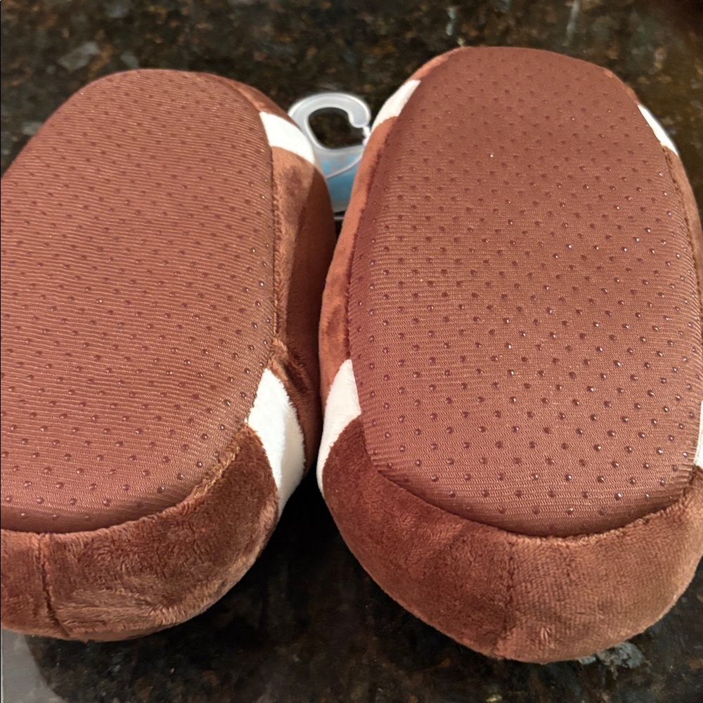 Children’s Brown Football Slippers - Picture 4 of 5
